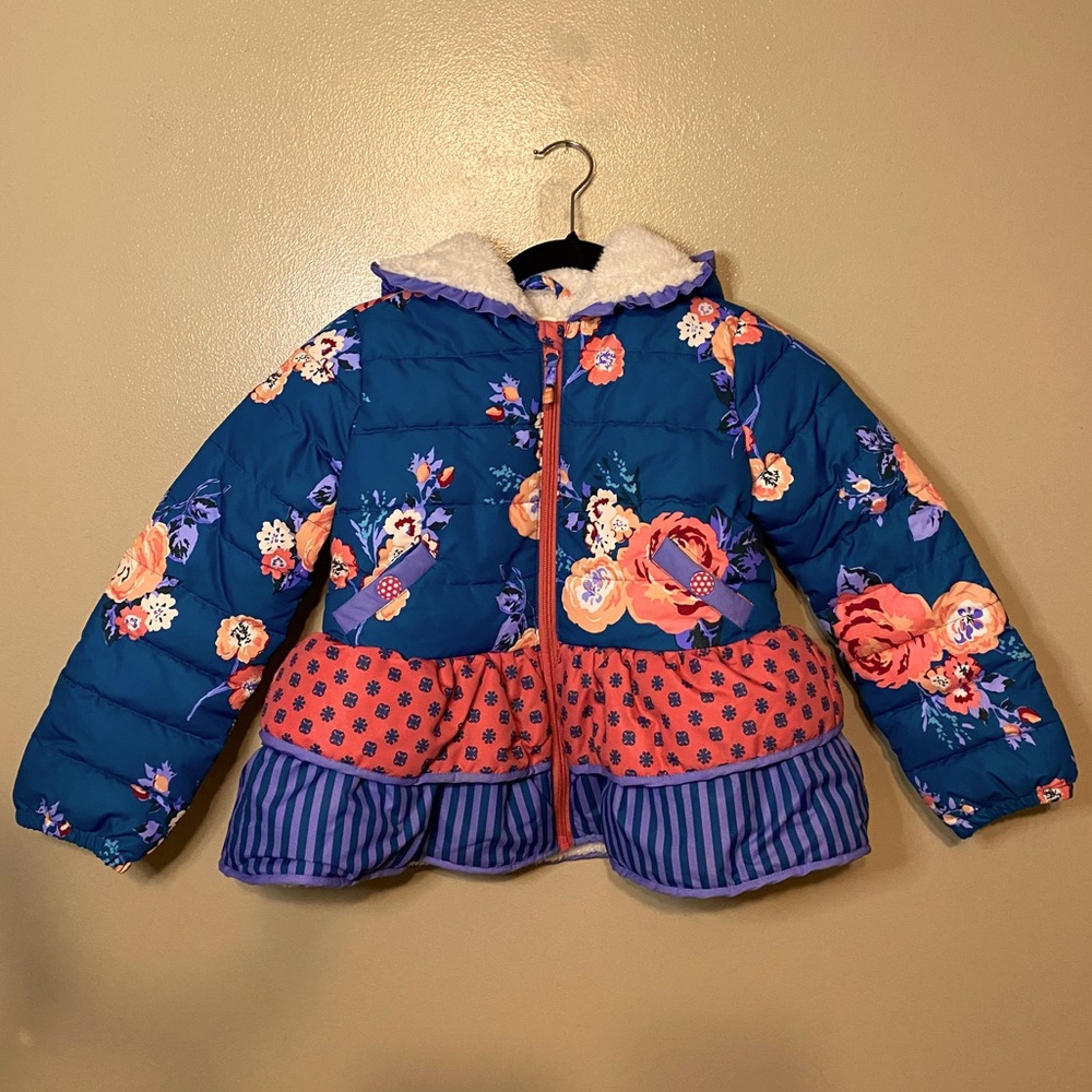 Matilda Jane Pink And Blue Floral “Snow Day Coat”